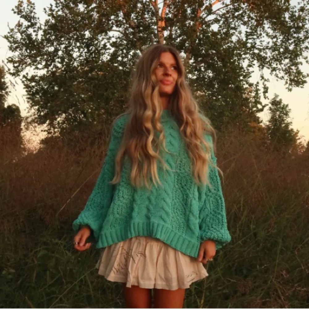 POL teal Knit Sweater